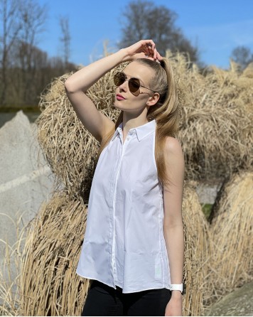 Košile dámská Massimo Dutti bílá bez rukávů
